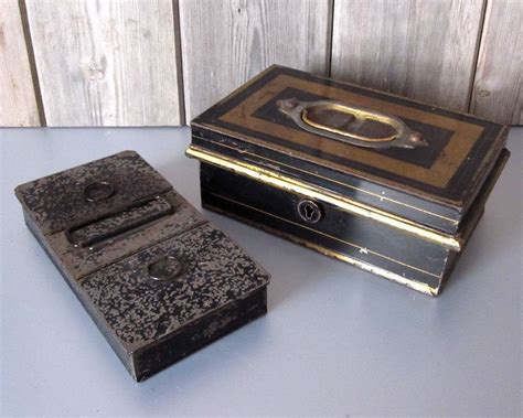 metal money boxes|vintage metal cash box.